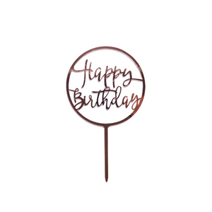 Zápich na dort Happy Birthday - růžová