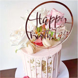 Zápich na dort Happy Birthday - růžová