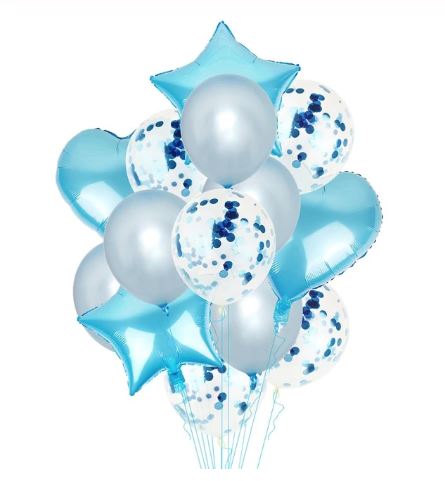 Balónkový set (14 ks) - modrý