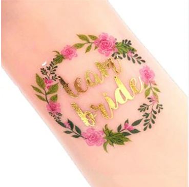 Tetování na rozlučku květina (5 ks) - zlatá